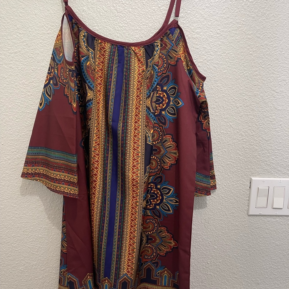 Bohemian Cold Shoulder Dress
